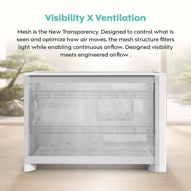 Alt view image 5 of 20 - MONTECH TEN 22.7L Micro ATX PC Case, High Airflow Modular Mesh Chassis for Air, Liquid, or SFF Builds, 360mm Radiator Support, Includes Rear Fan, White (TENW)