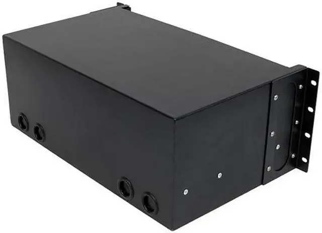 Alt view image 4 of 7 - Nippon Labs Rack Mount FDU 4RU - Slide Out w/Tray, Holds 12 Panels & 12 Splice Trays (*24F ea.) & 2 Half Round Cable Routing Spools, Max. 288F, 5.25"H x 19"W x 12.5"D - Black