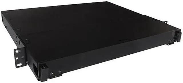 Alt view image 2 of 6 - Nippon Labs Rack Mount FDU 1RU With Slide Out Fiber Patch Panel - Tray, Holds 3 Panels, Max. 72F, 1.75"H x 19"W x 13.75"D - Black