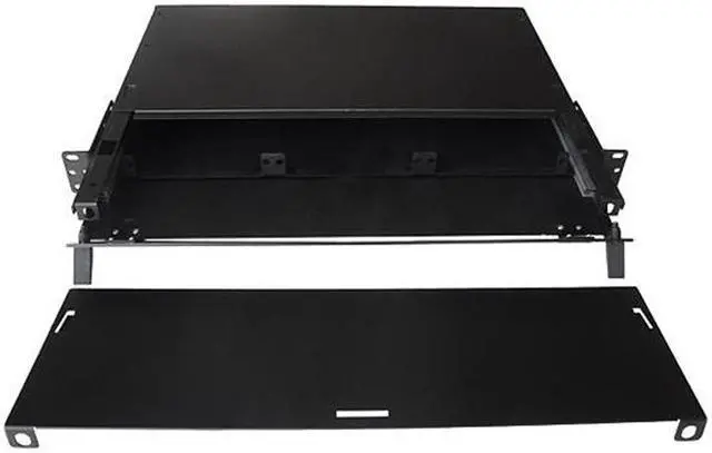 Alt view image 4 of 6 - Nippon Labs Rack Mount FDU 1RU With Slide Out Fiber Patch Panel - Tray, Holds 3 Panels, Max. 72F, 1.75"H x 19"W x 13.75"D - Black