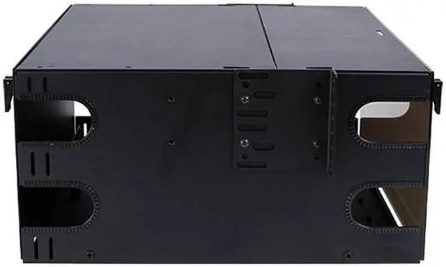 Alt view image 2 of 7 - Nippon Labs Rack Mount FDU 4RU With Slide Out Fiber Patch Panel - Tray, Holds 12 Panels, Max. 288F, 7"H x 19"W x 14"D - Black