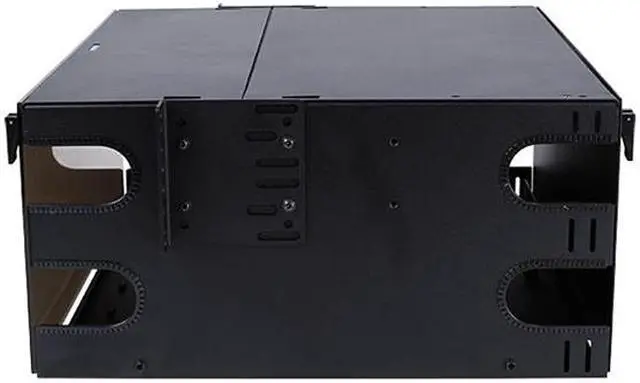 Alt view image 4 of 7 - Nippon Labs Rack Mount FDU 4RU With Slide Out Fiber Patch Panel - Tray, Holds 12 Panels, Max. 288F, 7"H x 19"W x 14"D - Black