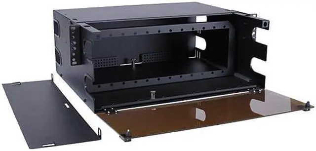 Alt view image 6 of 7 - Nippon Labs Rack Mount FDU 4RU With Slide Out Fiber Patch Panel - Tray, Holds 12 Panels, Max. 288F, 7"H x 19"W x 14"D - Black