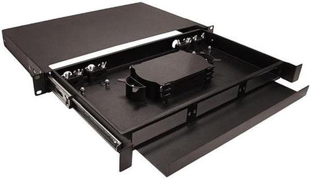 Alt view image 3 of 6 - Nippon Labs Rack Mount FDU 1RU - Slide Out w/Tray, Holds 3 Panels, 3 Splice Trays (*24F ea.) & Cable Routing Spools, Max. 72F, 1.75"H x 19"W x 12.5"D - Black