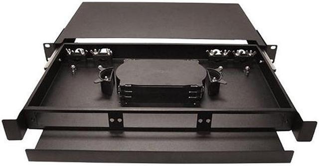 Alt view image 4 of 6 - Nippon Labs Rack Mount FDU 1RU - Slide Out w/Tray, Holds 3 Panels, 3 Splice Trays (*24F ea.) & Cable Routing Spools, Max. 72F, 1.75"H x 19"W x 12.5"D - Black