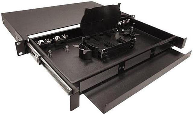 Alt view image 5 of 6 - Nippon Labs Rack Mount FDU 1RU - Slide Out w/Tray, Holds 3 Panels, 3 Splice Trays (*24F ea.) & Cable Routing Spools, Max. 72F, 1.75"H x 19"W x 12.5"D - Black