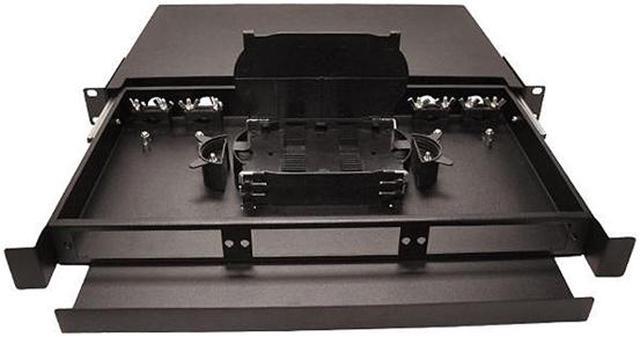Alt view image 6 of 6 - Nippon Labs Rack Mount FDU 1RU - Slide Out w/Tray, Holds 3 Panels, 3 Splice Trays (*24F ea.) & Cable Routing Spools, Max. 72F, 1.75"H x 19"W x 12.5"D - Black