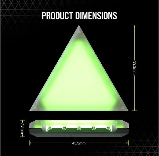 Alt view image 7 of 8 - CORSAIR iCUE LC100 Case Accent Lighting Panels - Mini Triangle - 9x Tile Starter Kit