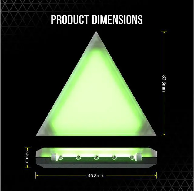 Alt view image 7 of 8 - CORSAIR iCUE LC100 Case Accent Lighting Panels - Mini Triangle - 9x Tile Expansion Kit