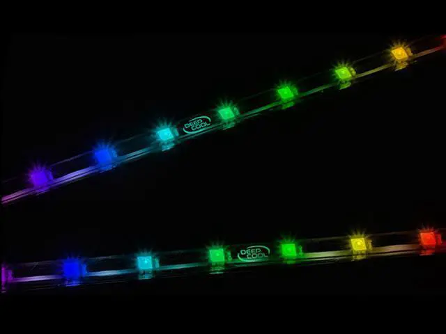 Alt view image 3 of 6 - DEEPCOOL Addressable RGB LED 35cm Lighting Strip with Built-in Magnet or Support Adhesive Strips Motherboard Sync