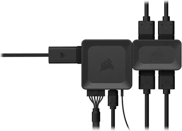 Alt view image 2 of 3 - CORSAIR iCUE LINK 4-Way Signal Splitter - Great for Custom Cooling Setups - Compact Size - Magnetic Attachment - Requires iCUE LINK System Hub (Sold Separately)