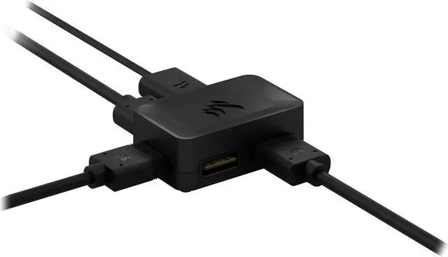 Alt view image 3 of 3 - CORSAIR iCUE LINK 4-Way Signal Splitter - Great for Custom Cooling Setups - Compact Size - Magnetic Attachment - Requires iCUE LINK System Hub (Sold Separately)