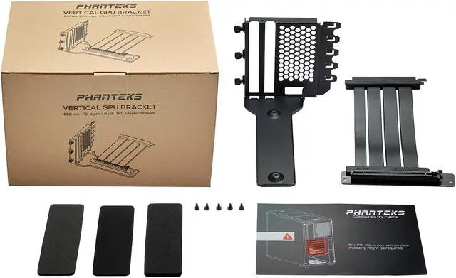 Alt view image 5 of 5 - Phanteks Gen4 Vertical GPU Bracket, 220mm Flat Line PCI-E Gen4 x16 Riser Cable Kit
