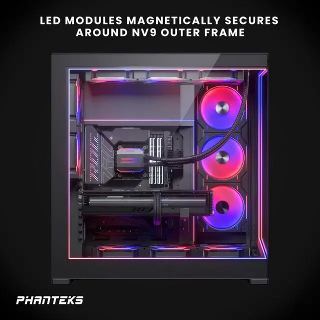Alt view image 3 of 4 - Phanteks NV9 Premium DRGB Kit, 4x D/A-RGB LED modules for NV9 outer frame, Black