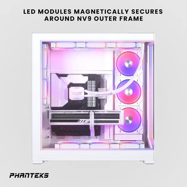 Alt view image 3 of 4 - Phanteks NV9 Premium DRGB Kit, 4x D/A-RGB LED modules for NV9 outer frame, White