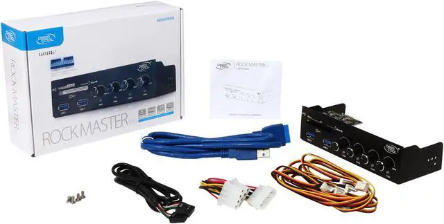 Alt view image 6 of 6 - DEEPCOOL ROCK MASTER V3.0 Fan Control Panel 5.25" Bay 4 Channel Fan Controller with Multi-functional Card Reader and 2 USB 3.0 Ports