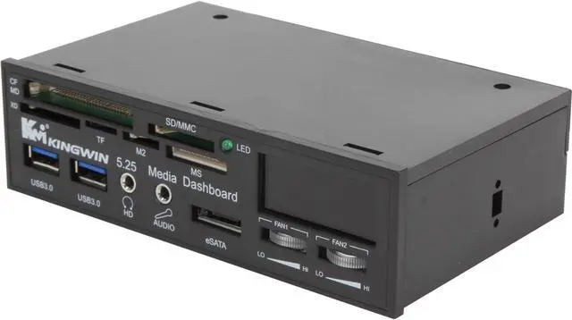 Main image of Multi-Function LCD Fan Controller Panel w/ Card Reader & USB 3.0 Hub