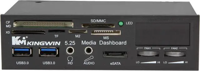 Alt view image 2 of 6 - Multi-Function LCD Fan Controller Panel w/ Card Reader & USB 3.0 Hub