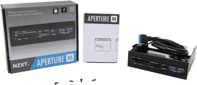 Alt view image 5 of 5 - NZXT APERTURE M All-in-one 5.25 Bay Multi-Media Mesh Style Card Reader  w. Dual USB 3.0