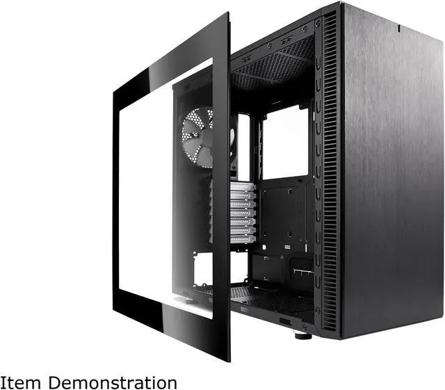 Alt view image 3 of 5 - Fractal Design Tempered Glass Panel Upgrade for Define S, R4 Series and Compatible Cases - TG with Black Frame