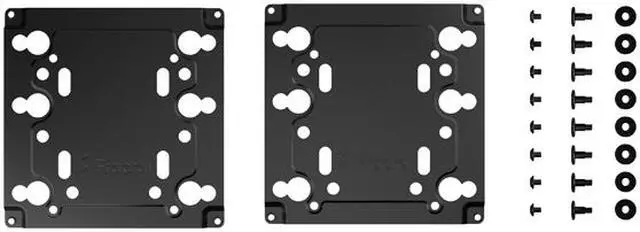 Alt view image 2 of 3 - Fractal Design FD-A-BRKT-003 Universal Multibracket Mounting Adapter Kit - Mounts one 3.5"/2.5" HDD/SSD Drive or Water-Cooling Pump/Reservoir to a Standard 120 mm PC Case Fan Vent - Black (2 pack)