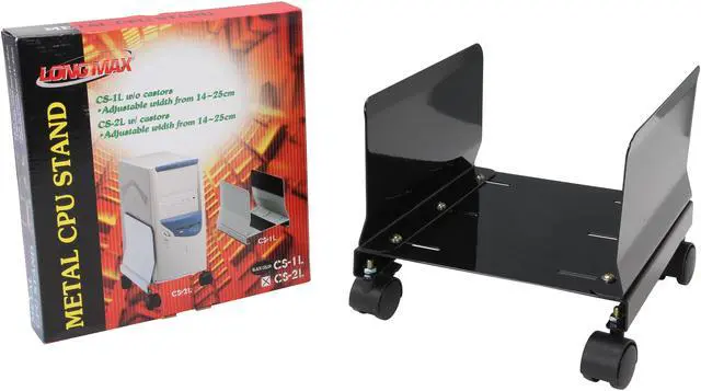 Alt view image 5 of 5 - Syba SY-ACC65063 All Metal, Heavy Duty CPU Stand/Roller, Tall Walls, Castors, Black Color