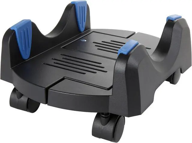 Main image of Syba SY-ACC65092 Extra Wide Plastic PC Floor Stand for ATX or E-ATX Case with Adjustable Width from 7" to 12" with Caster wheels - Black