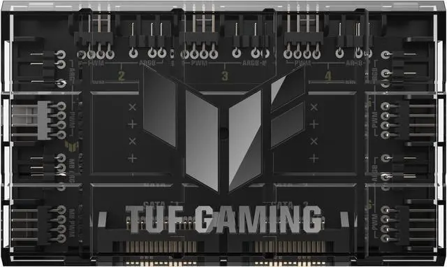 Alt view image 4 of 6 - ASUS TUF Gaming ARGB PWM Fan Hub (connects six case fans, PWM fan and RGB controller, clear power and operation indicators, stable dual SATA power support)