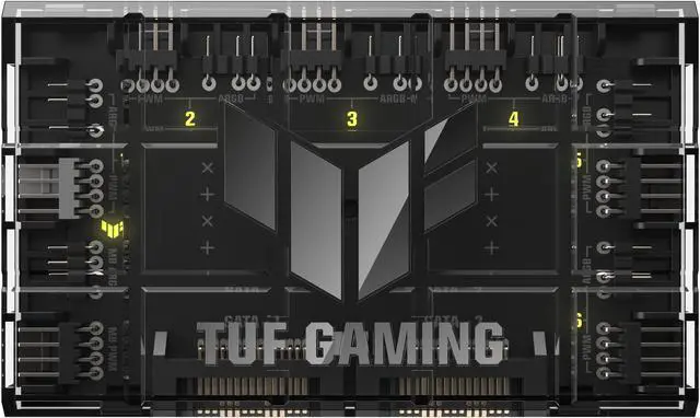 Alt view image 2 of 6 - ASUS TUF Gaming ARGB PWM Fan Hub (connects six case fans, PWM fan and RGB controller, clear power and operation indicators, stable dual SATA power support)