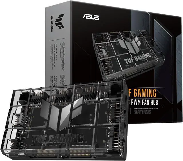 Main image of ASUS TUF Gaming ARGB PWM Fan Hub (connects six case fans, PWM fan and RGB controller, clear power and operation indicators, stable dual SATA power support)