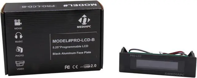 Alt view image 5 of 5 - nMEDIAPC Black Aluminum Panel PRO-LCD-B Media Center Programmable LCD