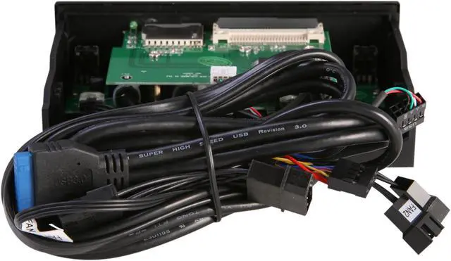 Alt view image 4 of 5 - nMEDIAPC ZE-C288 Black Aluminum Panel 5.25" Bay All-in-one USB 2.0 Card Reader with USB 3.0/e-SATA Port/HD Audio Ports and two Fan Controllers