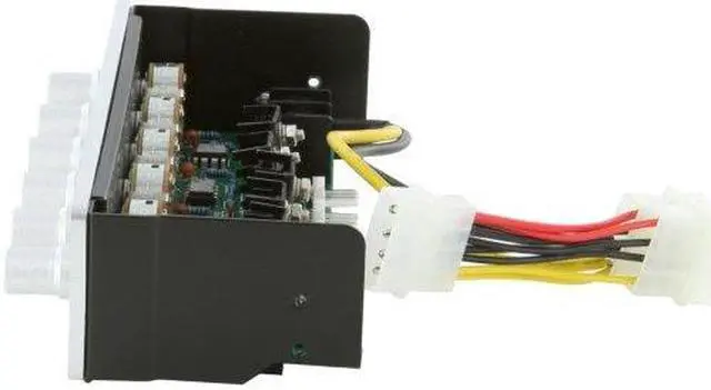 Alt view image 2 of 9 - Lamptron 5.25" 6-channel fan controller, 45w/channel, 3-pin fan & molex power connector