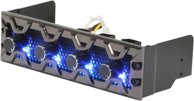 Alt view image 9 of 10 - Lamptron 5.25" 4-channel fan controller, 30w/channel, 3-pin fan & molex power connector