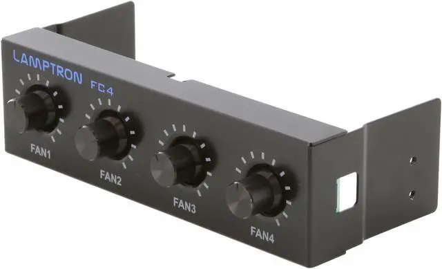 Main image of Lamptron 5.25" 4-channel fan controller, 20w/channel, 3-pin fan & molex power connector
