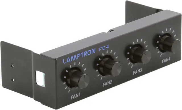 Alt view image 7 of 10 - Lamptron 5.25" 4-channel fan controller, 20w/channel, 3-pin fan & molex power connector