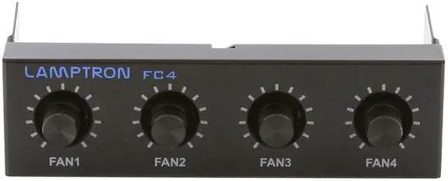 Alt view image 8 of 10 - Lamptron 5.25" 4-channel fan controller, 20w/channel, 3-pin fan & molex power connector