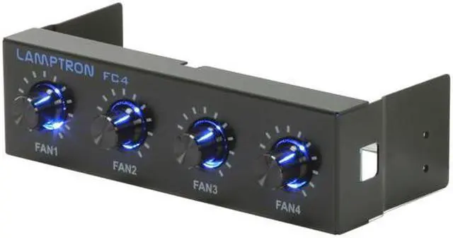 Alt view image 9 of 10 - Lamptron 5.25" 4-channel fan controller, 20w/channel, 3-pin fan & molex power connector