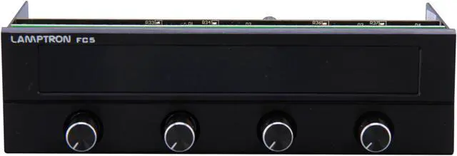 Alt view image 2 of 6 - Lamptron FC5 V2 Black Fan Controller, 4 Channels 30W per Channel, LCD Display w/ 7 Colors, Aluminum Front Bezel, Large Display for Fan Speed, Voltage, plus Temperature & Fan Failure Alarm
