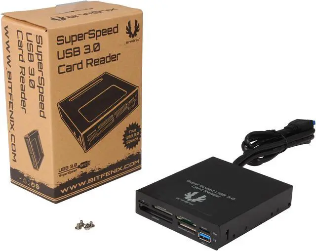Alt view image 6 of 6 - BitFenix BFA-U3-KCR35-RP SuperSpeed USB 3.0 Card Reader - Black