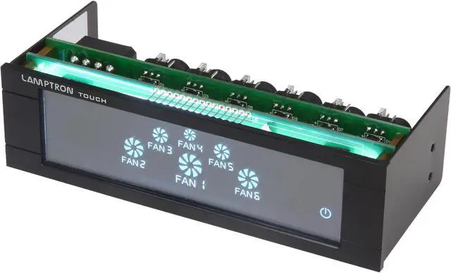 Main image of 1ST PC CORP Lamptron FC Touch Fan Controller - Touch Screen 30W x 6 Channel - Aluminum Black Bezel