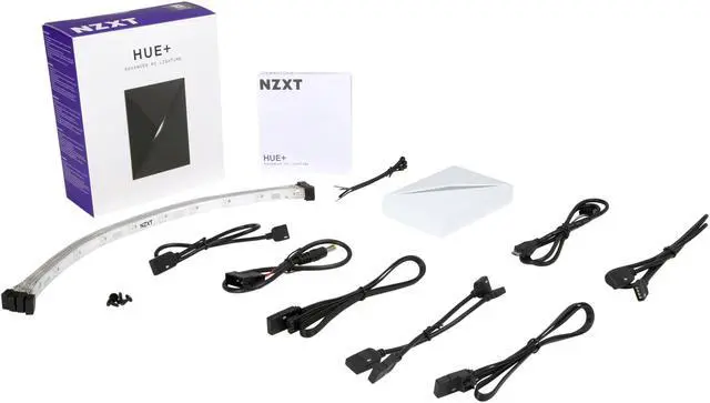 Alt view image 7 of 7 - NZXT AC-HUEPS-W1, HUE+ Smart RGB Color Changing Digitally Controlled LED PC Lighting(White)