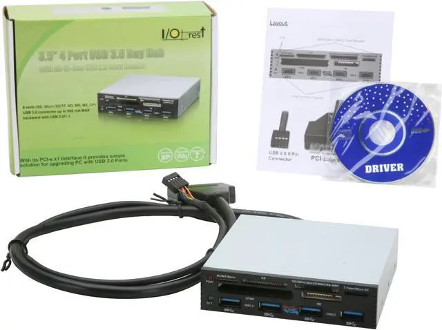 Alt view image 5 of 5 - 4-port PCI-e Interface USB 3.0 Bay Hub with 6-slot Card Reader