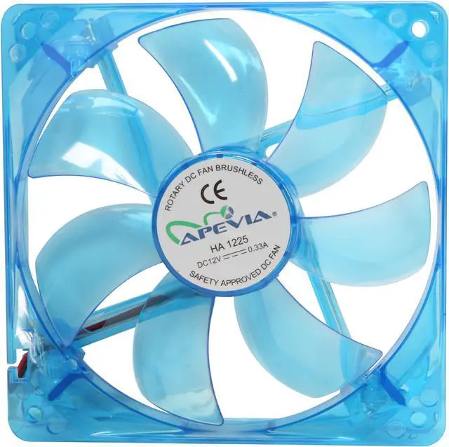 Alt view image 3 of 5 - APEVIA CF12SL-UBL Blue LED Cooling Fan