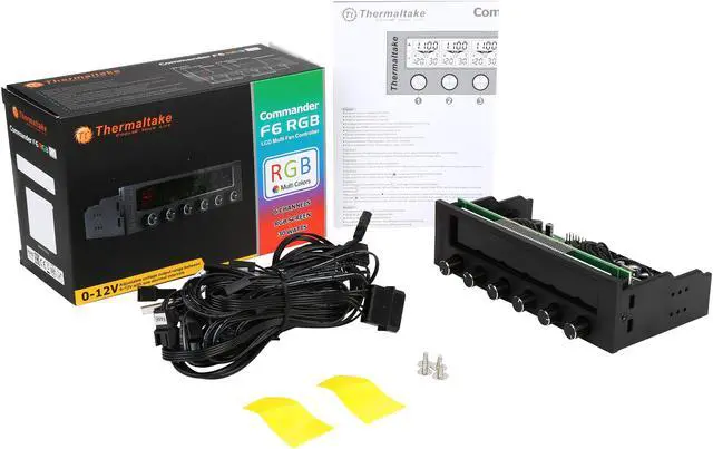 Alt view image 6 of 6 - Thermaltake Commander F6 RGB LCD 6 Channel Single 5.25” Bay Fan Controller AC-024-BN1NAN-A1