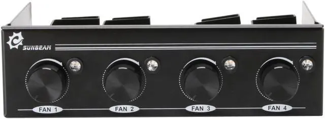 Alt view image 3 of 6 - Sunbeam RHK-BA Rheobus 5.25" Bay 4 Channel 20W Fan Controller Panel (Black)