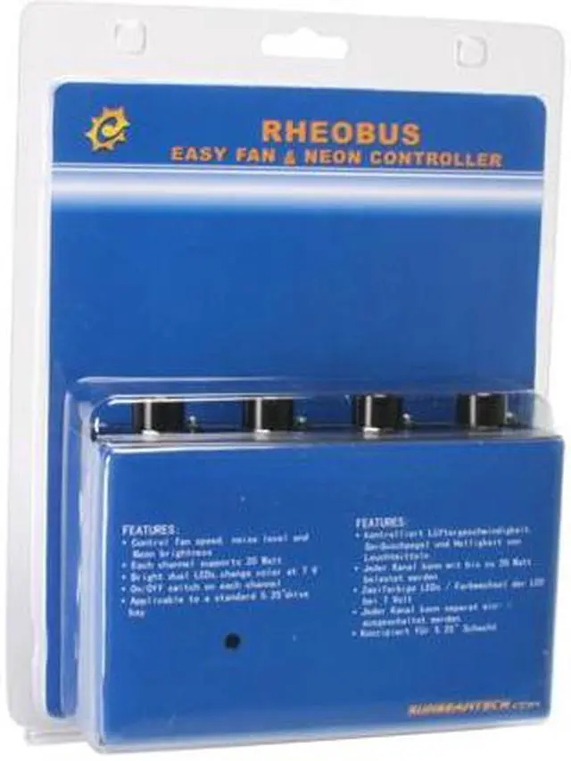 Alt view image 6 of 6 - Sunbeam RHK-BA Rheobus 5.25" Bay 4 Channel 20W Fan Controller Panel (Black)