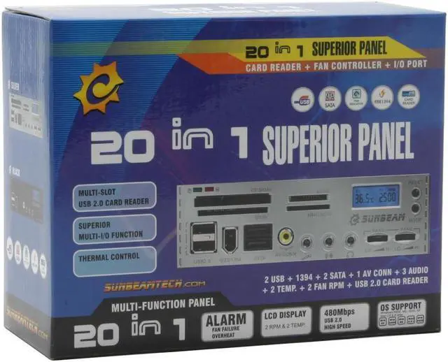 Alt view image 5 of 5 - Black Super Panel with 20-in-1 Card Reader