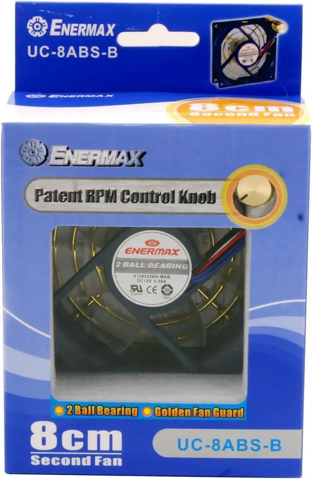 Alt view image 3 of 3 - ENERMAX Air Master UC-8ABS-B 80mm Case Cooling Fan