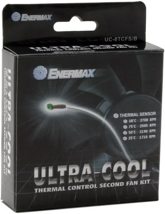 Alt view image 5 of 5 - ENERMAX UC-8TCFS/B 80mm Case Cooling Fan